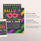 Mardi Gras Engagement Couples Shower Party Invitation Editable Template, Lets Have A Ball Bridal Shower Invite, Fat Tuesday Masquerade Ball