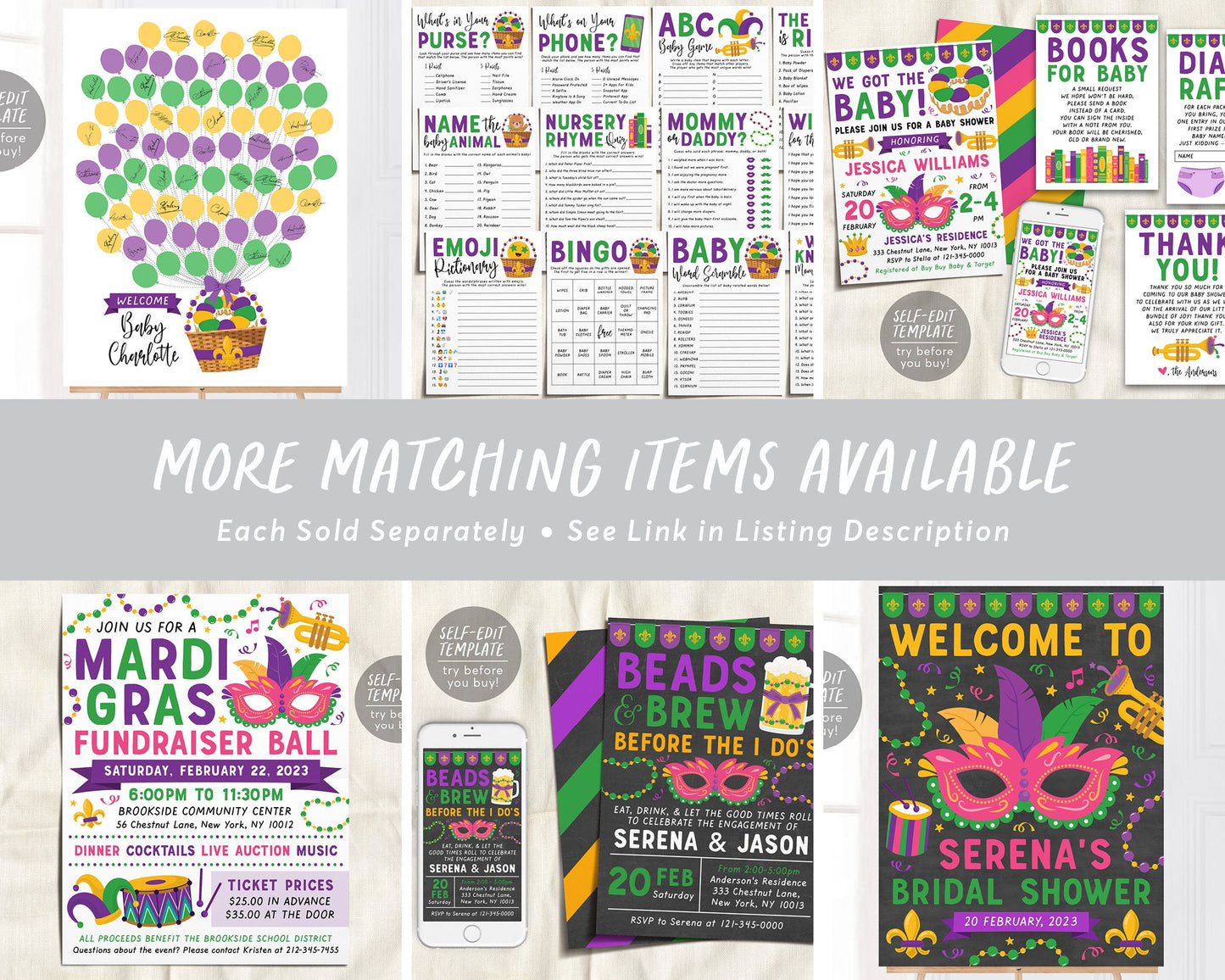 Mardi Gras Milestone First Birthday Sign Editable Template, Fat Tuesday 1st Birthday Stats Poster, Masquerade Carnival Mask, Girl Boy Unisex