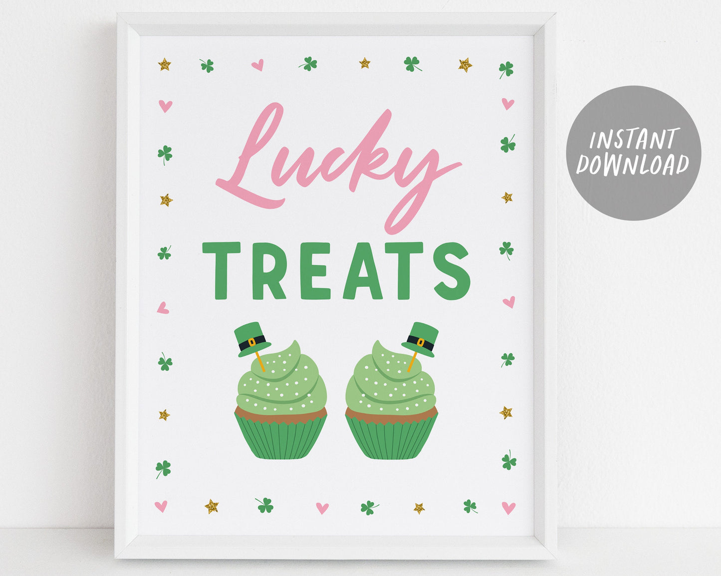 St. Patrick's Day Favors Table Sign Printable, Shamrock Birthday Party Baby Shower Decor, Cards and Gifts, Irish Shenanigans, Saint Patty's