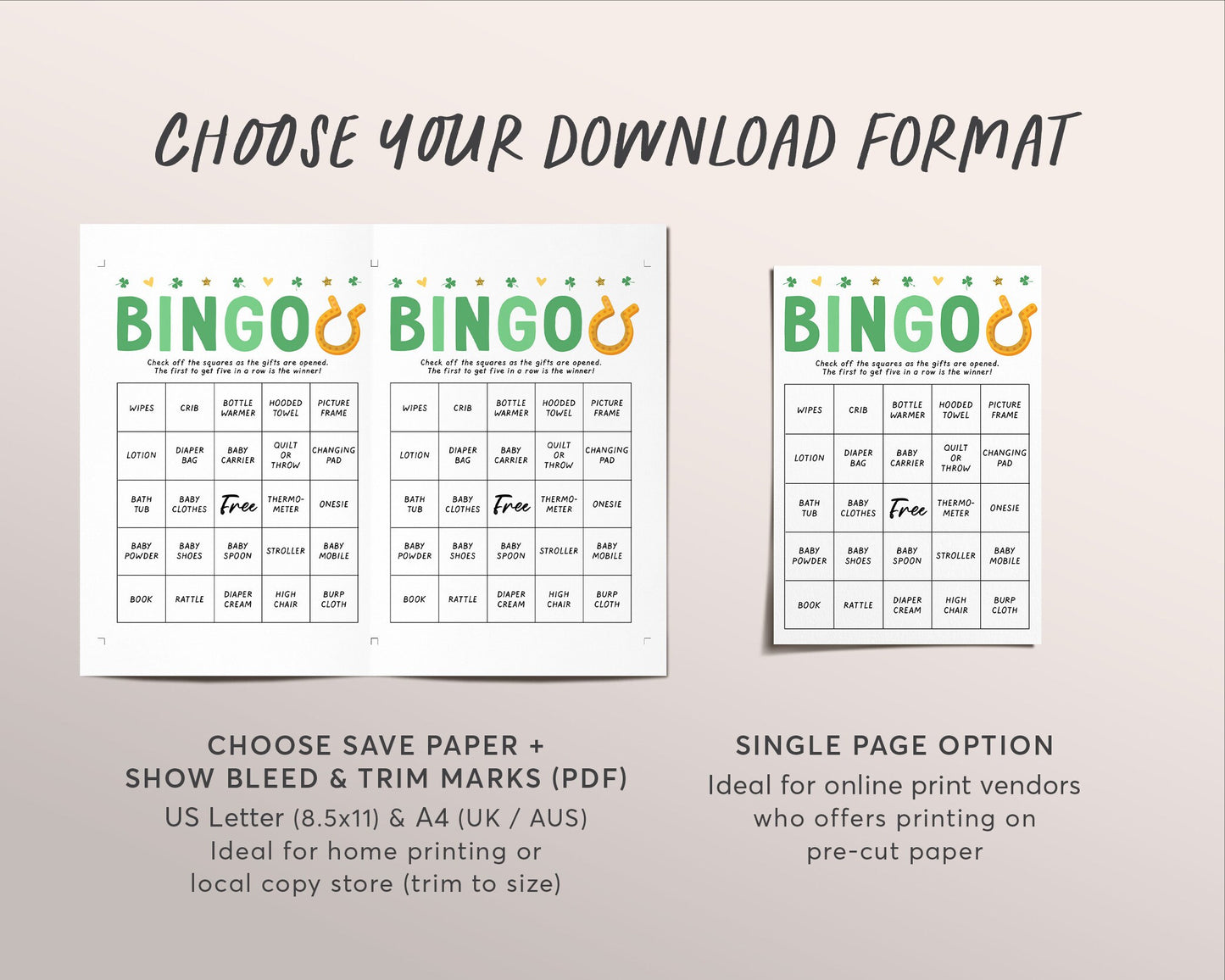 St Patricks Day Baby Shower Games Package Bundle Editable Template, Unisex St Patty's Sprinkle, Shamrock 12 Shower Games Bingo Word Scramble