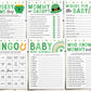 St Patricks Day Baby Shower Games Package Bundle Editable Template, Unisex St Patty's Sprinkle, Shamrock 12 Shower Games Bingo Word Scramble