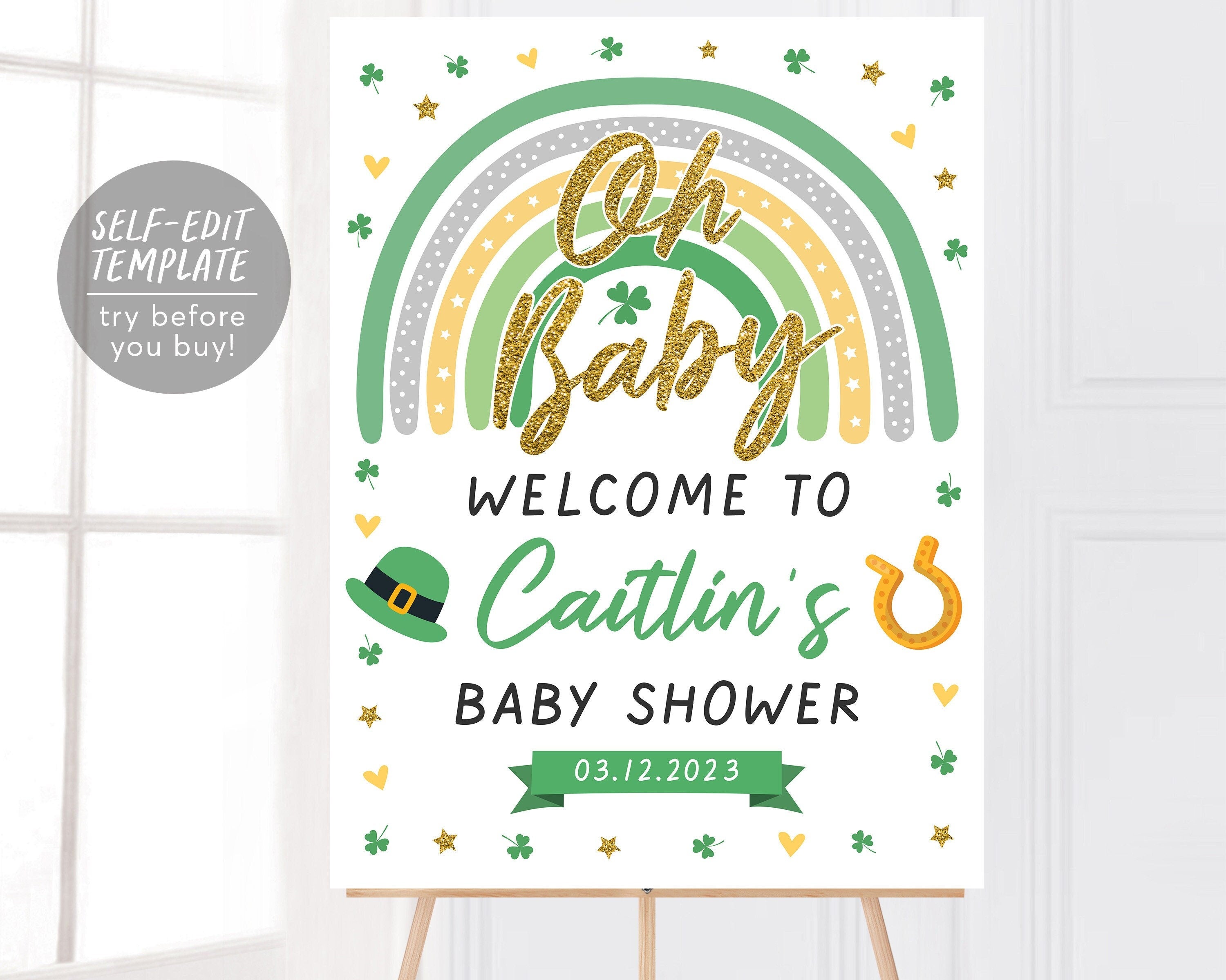 Mint Oh Baby Baby Shower Invitation Gender Neutral Baby 