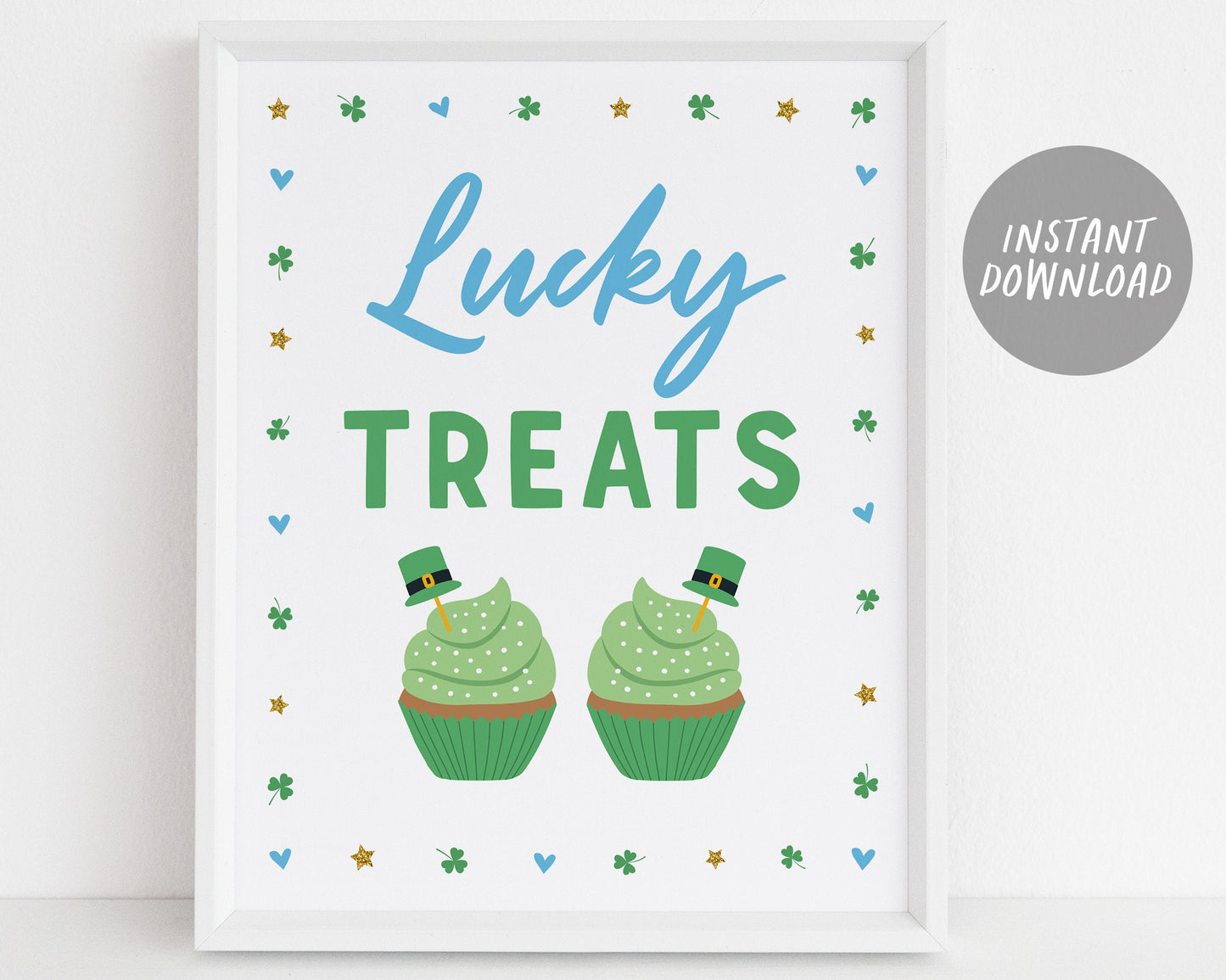 St. Patrick's Day Favors Table Sign Printable, Shamrock Birthday Party Baby Shower Decor, Cards and Gifts, Irish Shenanigans, Saint Patty's