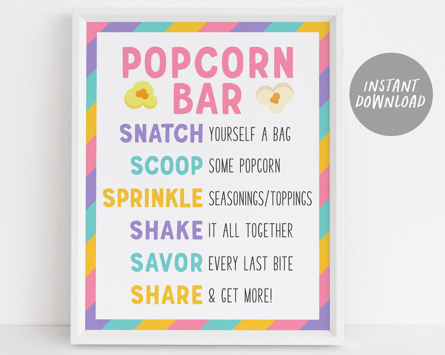 Pizza Popcorn and Pajamas Party Signs BUNDLE For Birthday, Popcorn Bar Sign Toppings, Pizzeria Slumber Sleepover Party Favors Sign Pajama