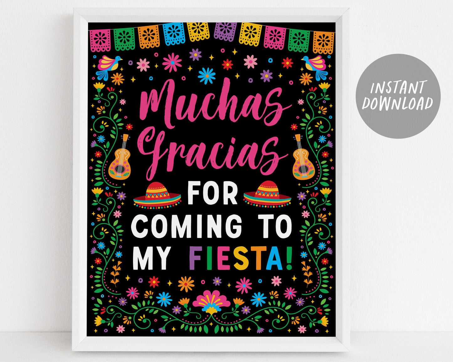 Fiesta Party Signs BUNDLE For Birthday, Mexican Theme Cinco de Mayo Signage, Taco Churro Bar Food Table Sign, Sip Sip Ole, Muchas Gracias