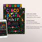 Cinco De Drinko Party Invitation Editable Template, Cinco De Mayo Margarita Mexican Fiesta Theme Adult Birthday Party Evite Printable