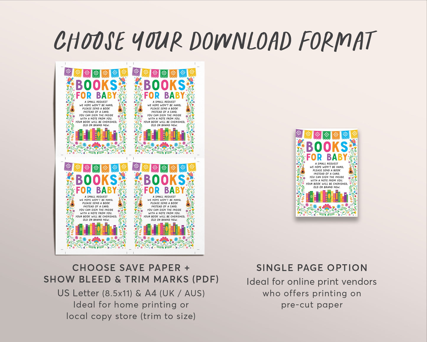 Fiesta Baby Shower BUNDLE Invitation Suite Set Editable Template, A Little Senorita Mexican Theme Books For Baby Diaper Raffle Thank You