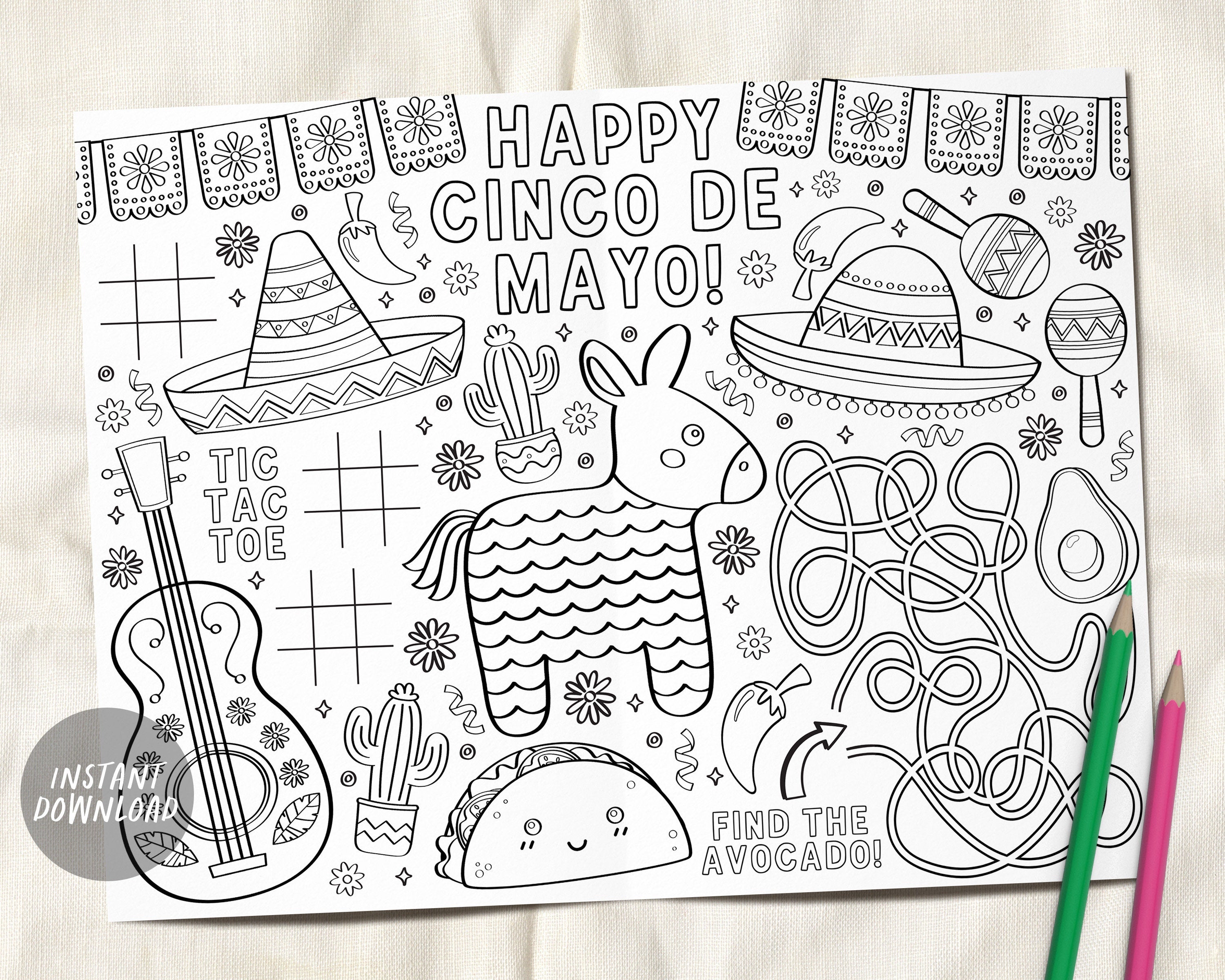 mexican christmas pinata coloring page