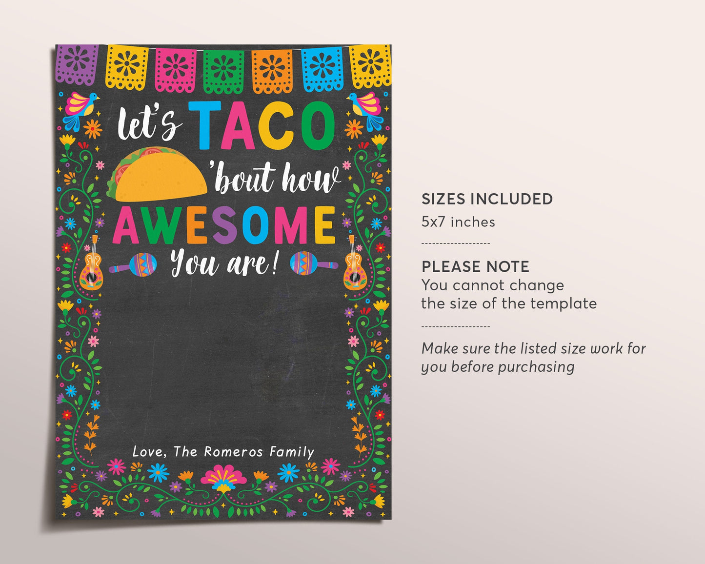 Fiesta Cinco De Mayo Gift Card Holder Editable Template, Mexican Themed Nurse Staff Teacher Taco Appreciation Gift, Teacher's Day Thank You