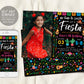 Fiesta Birthday Party With Photo Invitation Editable Template, Mexican Theme Girl Party Evite, No Time To Siesta Cinco De Mayo Cactus