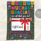 Fiesta Cinco De Mayo Gift Card Holder Editable Template, Mexican Themed Nurse Staff Teacher Muchas Gracias Appreciation Gift Thank You