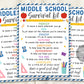 Middle School Student Survival Kit Gift Tags Editable Template, Back To School Gift For Teachers Staff Students, 6th 7th 8th Grade