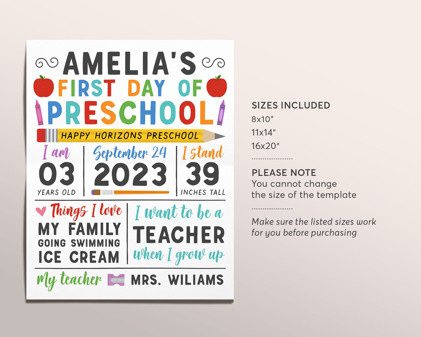 First Day Of School Sign Editable Template, First Day Of Preschool, 1st Day Of Kindergarten, Last Day Of School, Back to School, 1st Grade