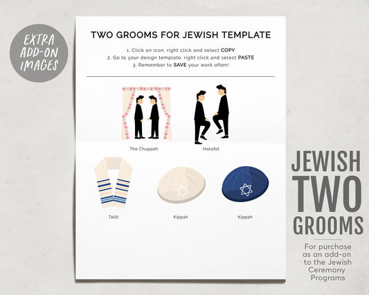 Two Grooms For Jewish Wedding, Add-On Listing For The Jewish Ceremony Program