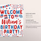 4th of July Birthday Party Welcome Sign Editable Template, Fourth of July Decorations, Independence Day Patriotic Poster Decor Printable
