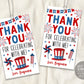 4th Of July Birthday Party Thank You Tags Editable Template, Patriotic Fourth Of July Stars And Stripes Treat Favor Tags, Red White Blue