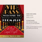 VIP Pass Prom School Dance Welcome Sign Editable Template, Red Carpet Hollywood Theme Party Poster, VIP Access Homecoming Dance Printable