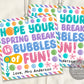 Hope Your Spring Break Is Bubbles of Fun Favor Tags Editable Template, Easter Preschool Bubble Gift Tag From Teacher, Classroom Classmate