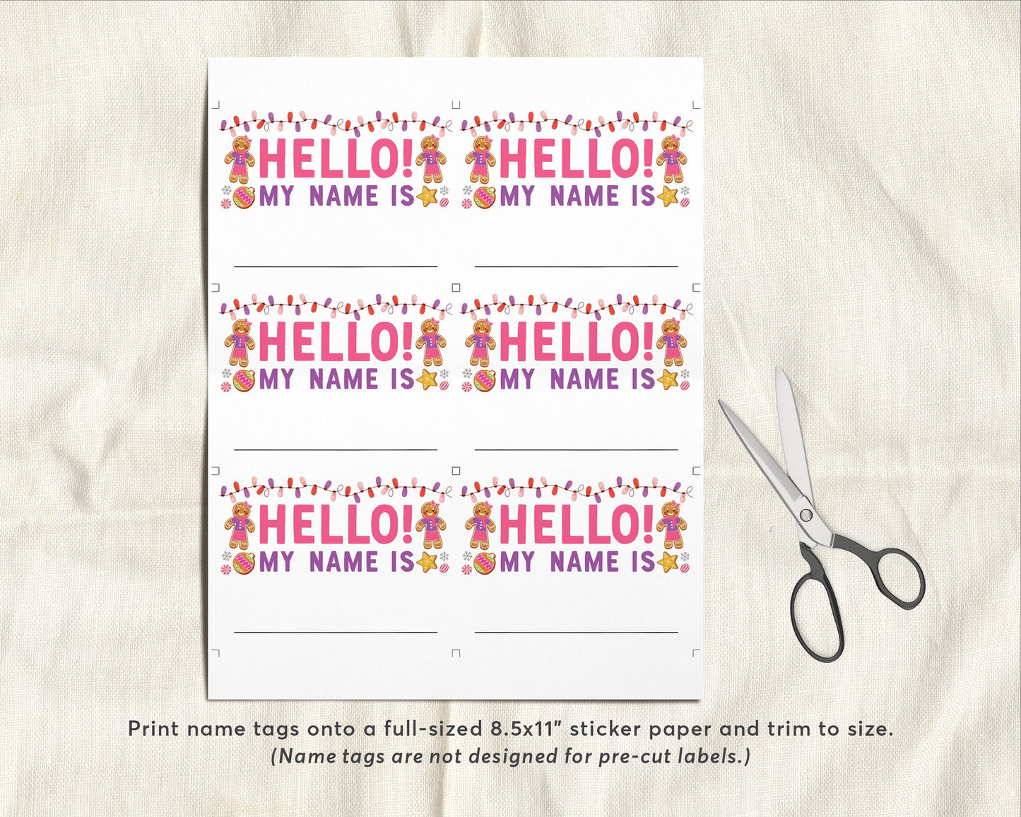 What's Your Gingerbread Name Game, Gingerbread Decorating Birthday Party Game With Name Tags And Sign Printable, Christmas Holiday Activity