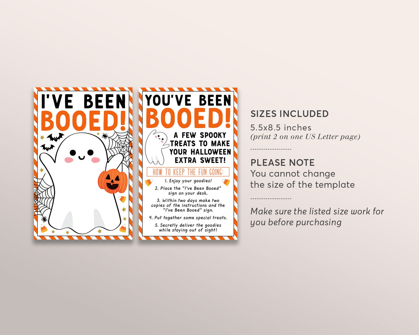 I've Been Booed Coworker Game Editable Template, You've Been Booed Work, Halloween Office Tradition Sign Instructions, Gifts For Co Workers