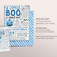 A Little Boo is Almost Due Baby Shower Invitation Editable Template, Blue Boy Halloween Ghost Themed Invite, Girl Spooky Fall Baby Sprinkle