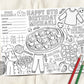Pizza and Pajamas Party Placemat Editable Template