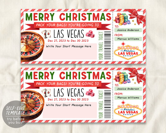 Las Vegas Trip Ticket Editable Template