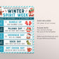 Winter Spirit Week Itinerary Schedule Editable Template, December School Event Teacher Staff Appreciation Week Planner, Calendar PTA PTO DIY