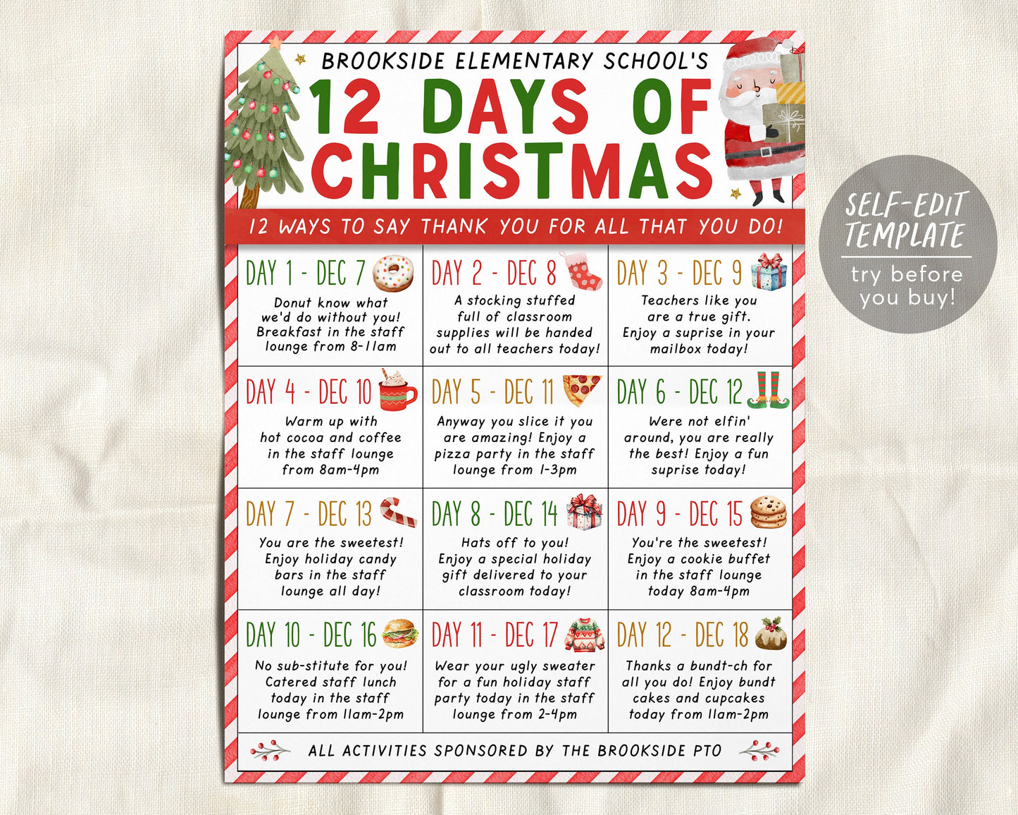 Christmas Holiday Appreciation Flyer Editable
