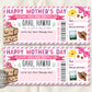 Mothers Day Hawaii Plane Ticket Boarding Pass Editable Template