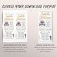 Blush Infographic Wedding Program Editable Template, Watercolor Wedding Day Timeline Card Reception Program, Unique Order Of Events Ceremony