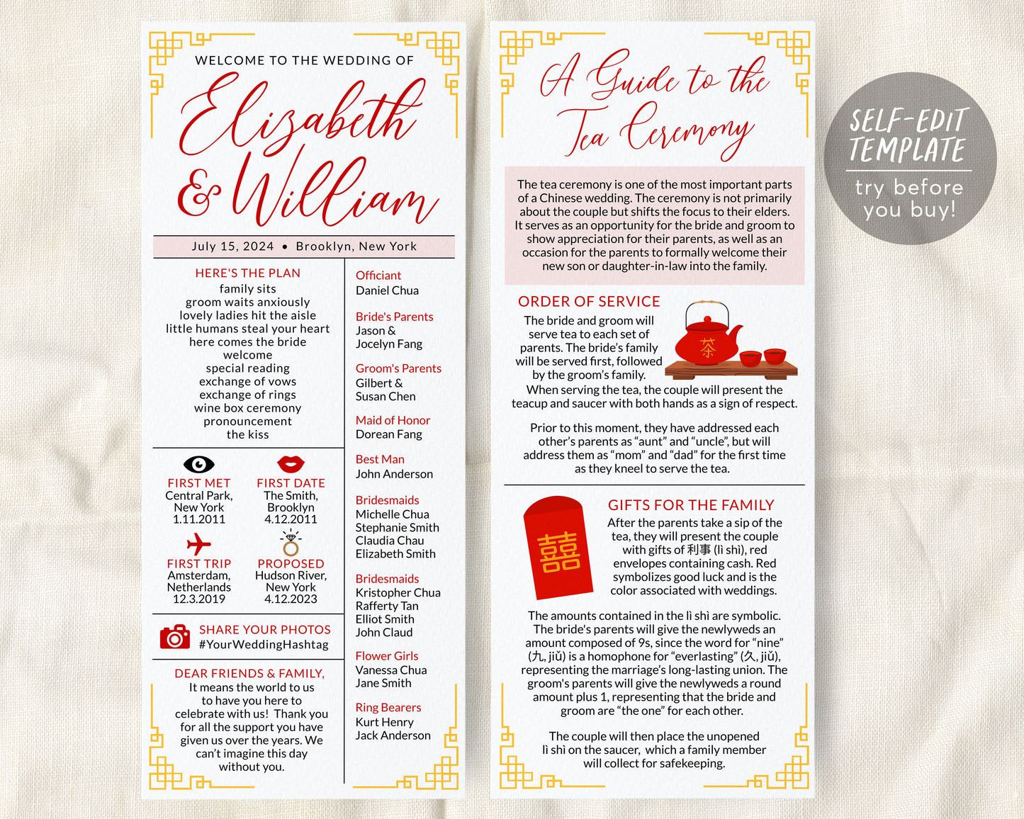 Chinese Wedding Program, Chinese Tea Ceremony, Asian Theme Wedding Reception, Guide to Tea Ceremony, Vietnamese Wedding, Chinese Invitation