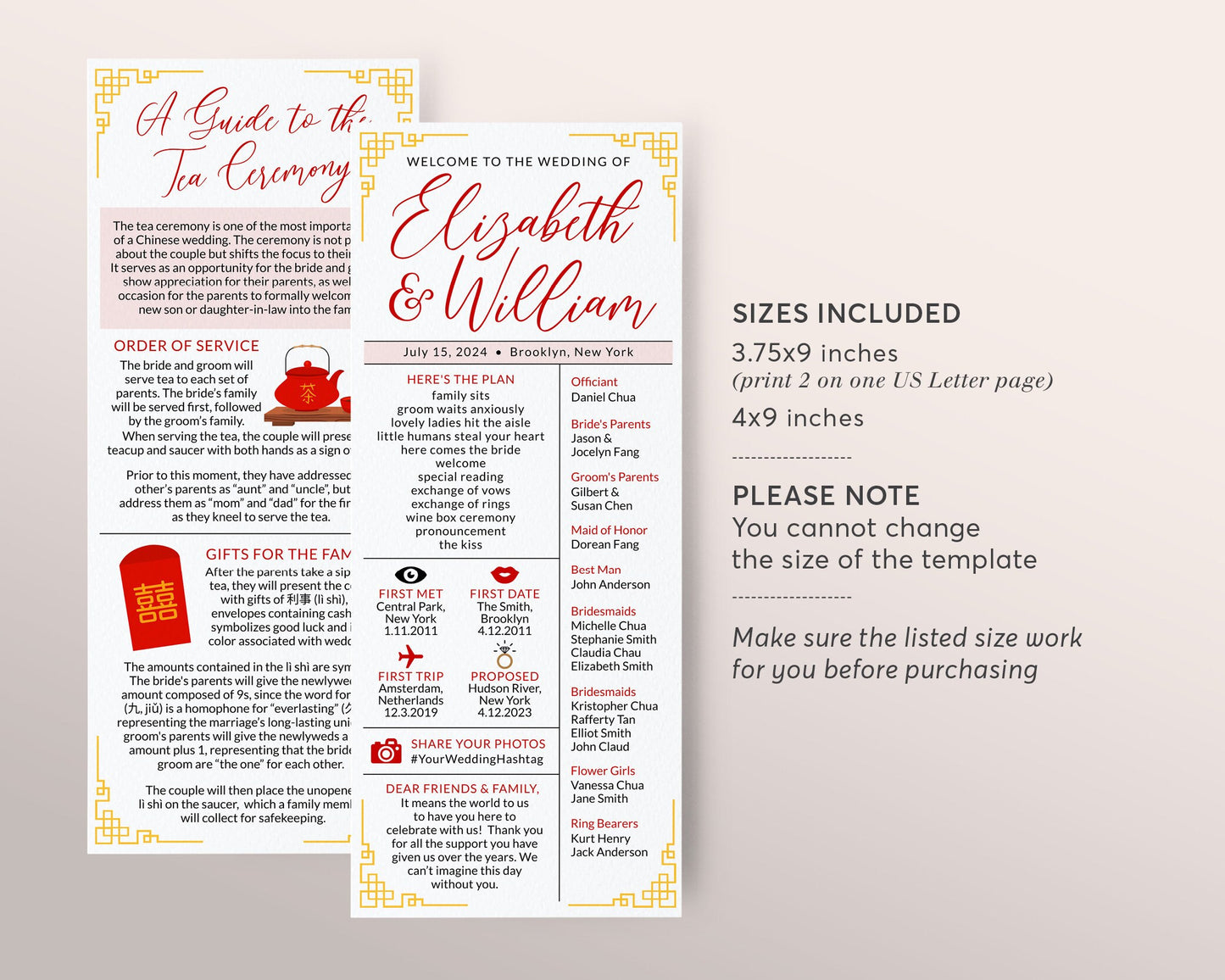 Chinese Wedding Program, Chinese Tea Ceremony, Asian Theme Wedding Reception, Guide to Tea Ceremony, Vietnamese Wedding, Chinese Invitation