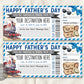 Fathers Day Train Ticket Boarding Pass Editable Template