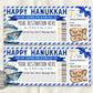 Happy Hanukkah Cruise Boarding Pass Ticket Editable Template