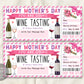 Mothers Day Wine Tasting Gift Voucher Editable Template