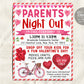 Valentine&#39;s Day Parent&#39;s Night Out Flyer Editable Template