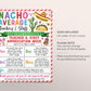 Nacho Average Teacher Appreciation Week Schedule Editable Template, Fiesta Mexican Itinerary Schedule Newsletter PTO PTA Staff Luncheon