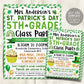 St Patrick&#39;s Class Party Invitation Editable Template