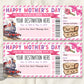 Mothers Day Train Ticket Boarding Pass Editable Template
