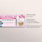 Mothers Day Cruise Boarding Pass Ticket Editable Template, Surprise Cruise Ship Gift Voucher For Mom, Vacation Travel Ticket Trip Reveal