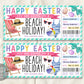 Easter Tropical Beach Vacation Ticket Editable Template