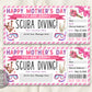Mothers Day Scuba Diving Ticket Editable Template