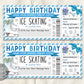 Birthday Ice Skating Gift Voucher Editable Template