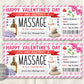 Valentines Day Massage Gift Certificate Ticket Editable Template