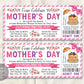 Mother&#39;s Day Brunch Ticket Invitation Editable Template