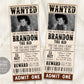 Wanted Poster Birthday Ticket Invitation Editable Template