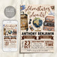 Adventure Awaits Travel Joint Siblings Birthday Invitation Editable Template