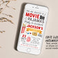 Movie and Pajamas Birthday Invitation Editable Template, Unisex Slumber Party Popcorn Cinema Movie Ticket Invite, Sleepover Kids Evite