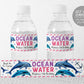 Dolphin Water Bottle Labels Editable Template